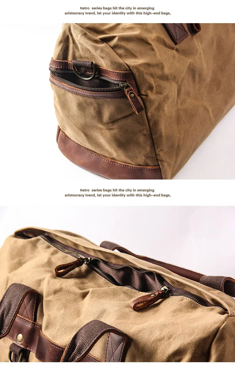 Sac de voyage toile et cuir