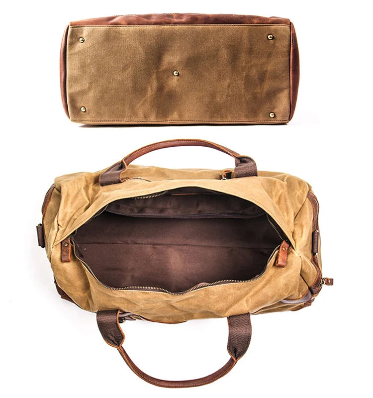 Sac de voyage toile et cuir