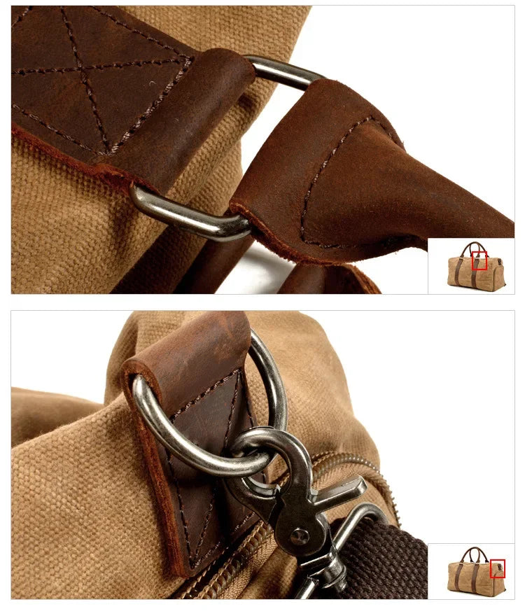 Sac de voyage homme toile et cuir