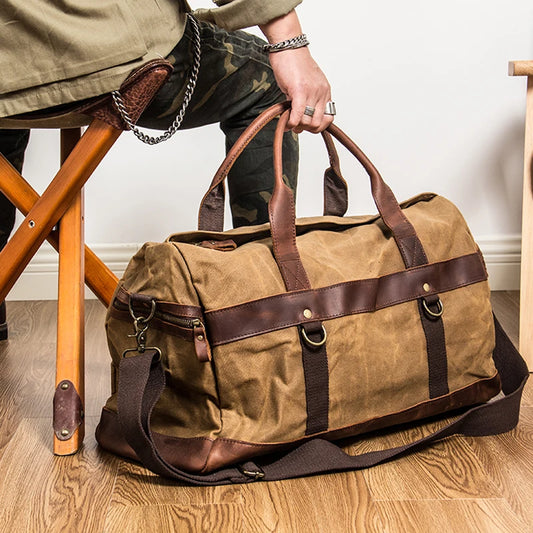 Sac de voyage toile et cuir