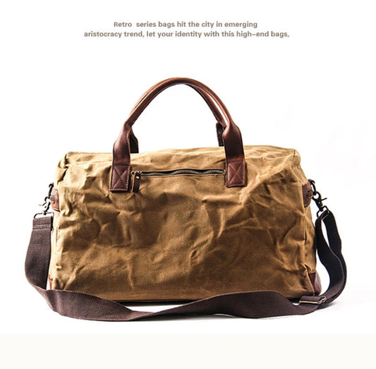 Sac de voyage toile et cuir