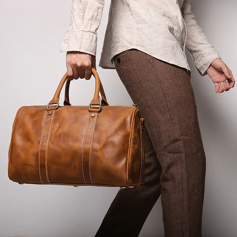 Sac de voyage homme cuir camel | Le-sac-du-voyageur.fr