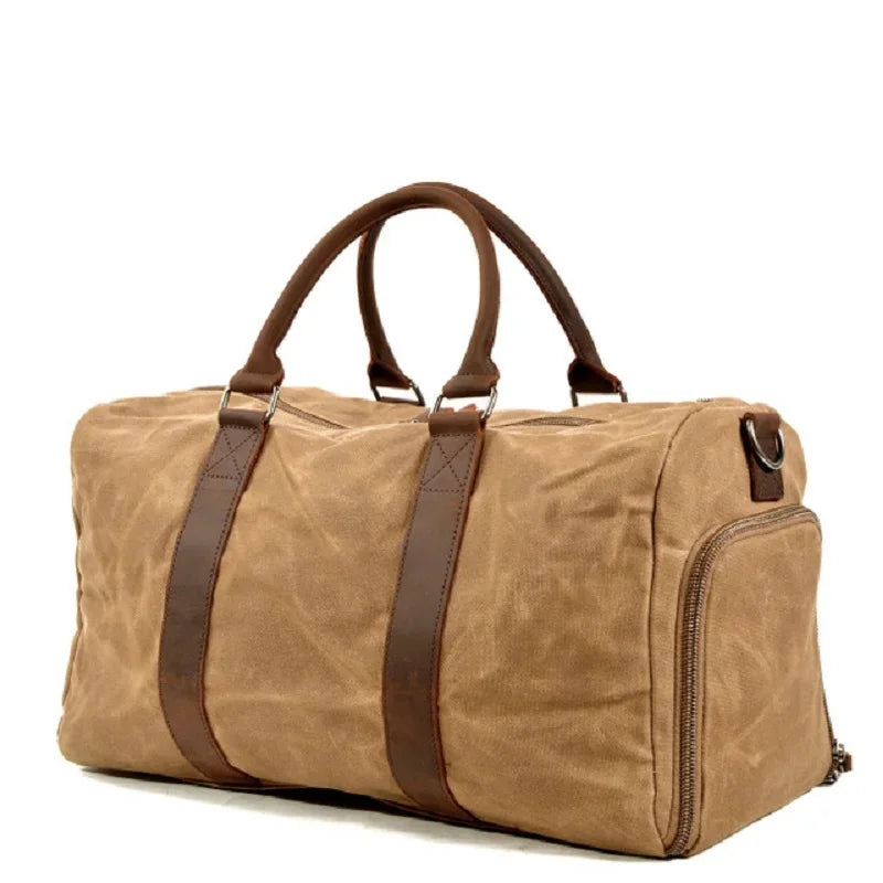 Sac de voyage homme toile et cuir