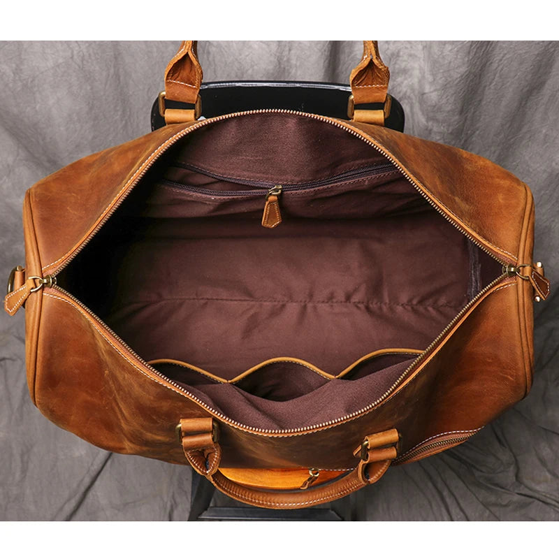 Sac de voyage femme cuir marron