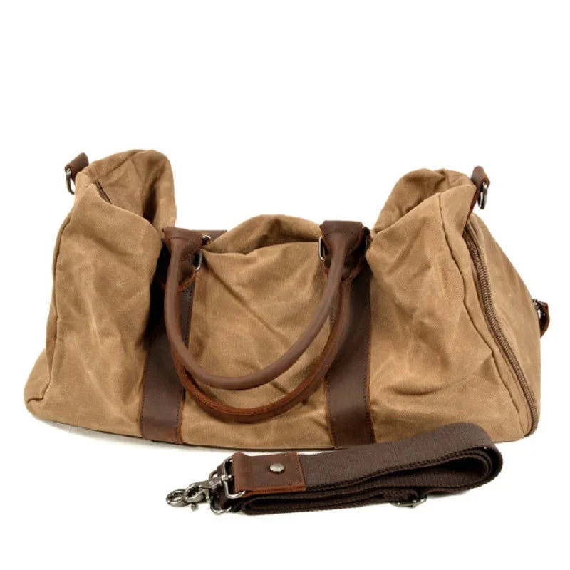 Sac de voyage homme toile et cuir