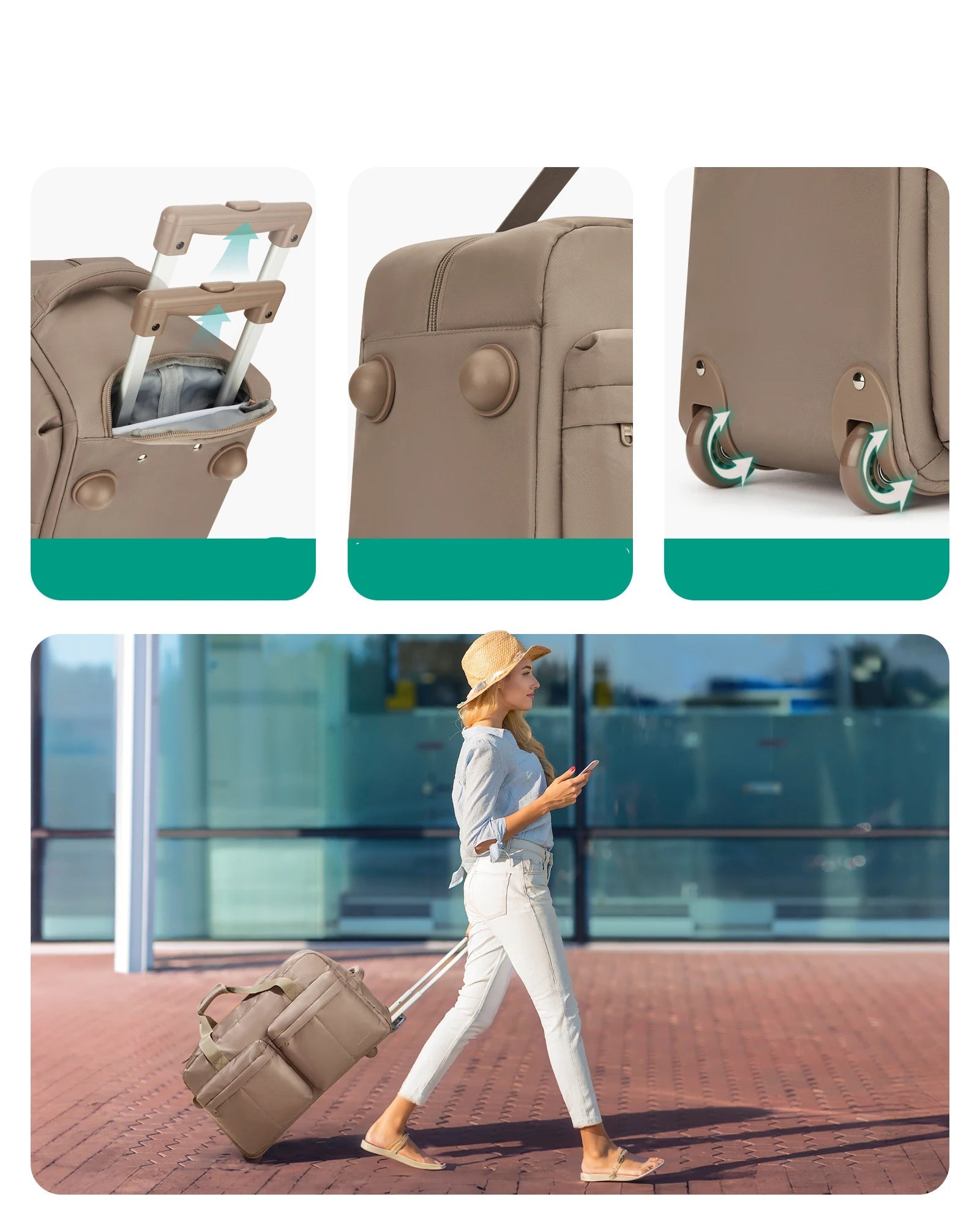 Sac de voyage femme tendance a roulette