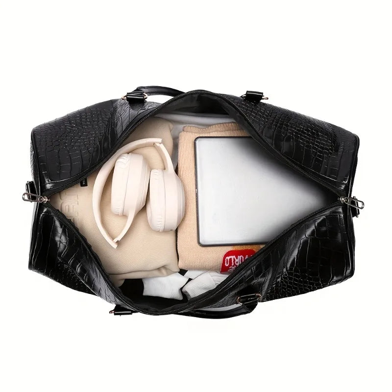 Sac voyage croco noir