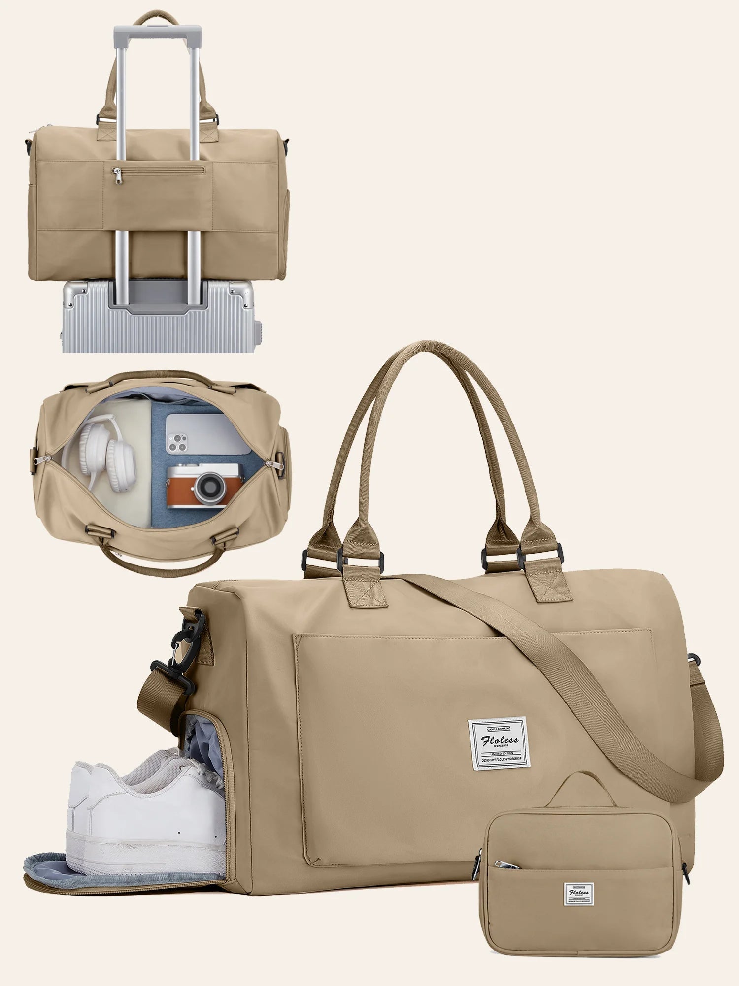Sac de voyage homme beige