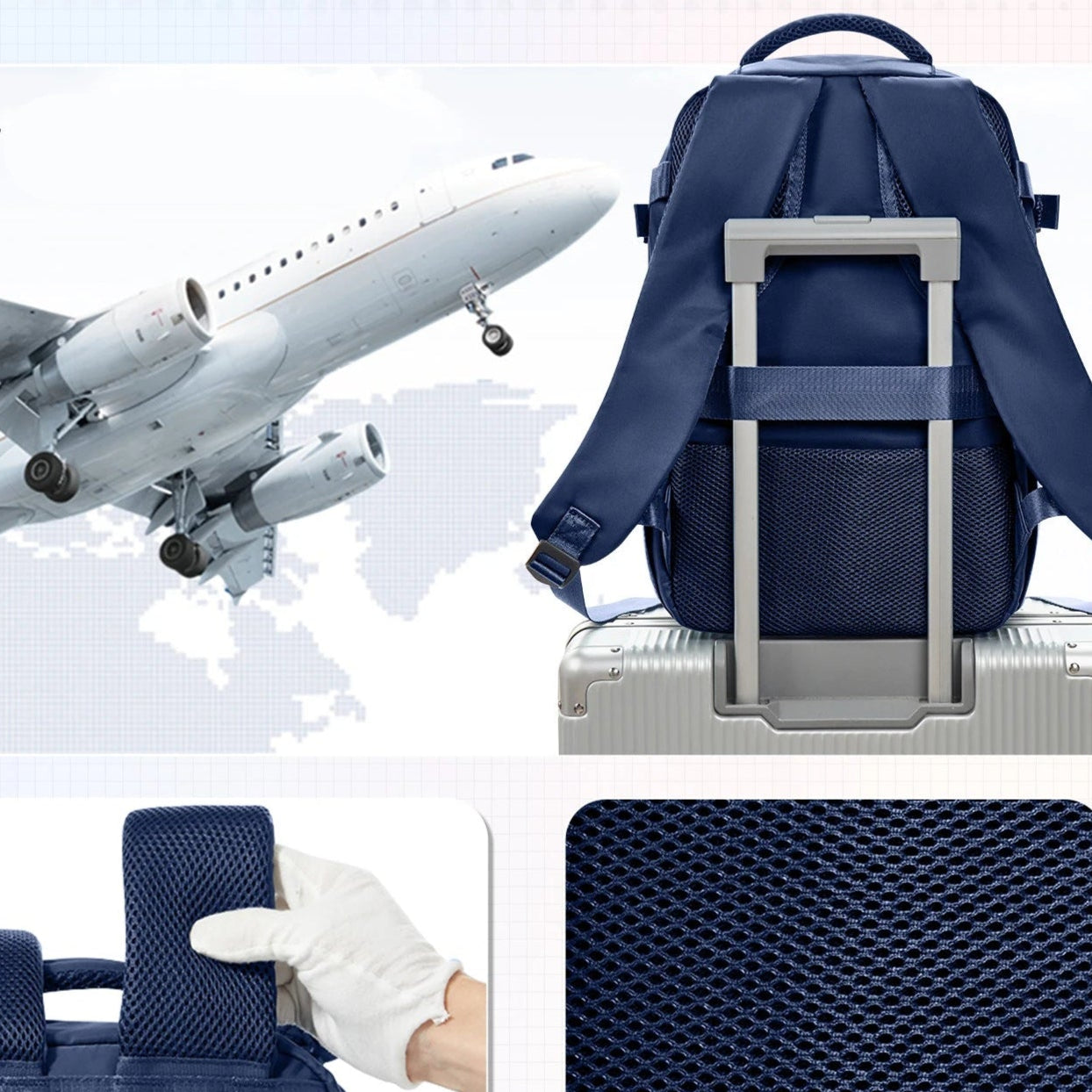 Sac à dos cabine avion 40x20x25