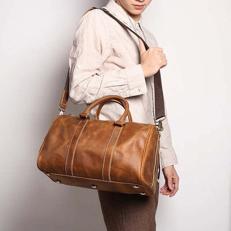 Sac de voyage homme cuir camel