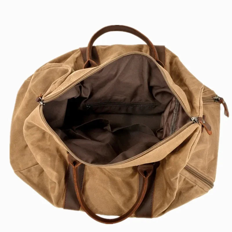 Sac de voyage homme toile et cuir