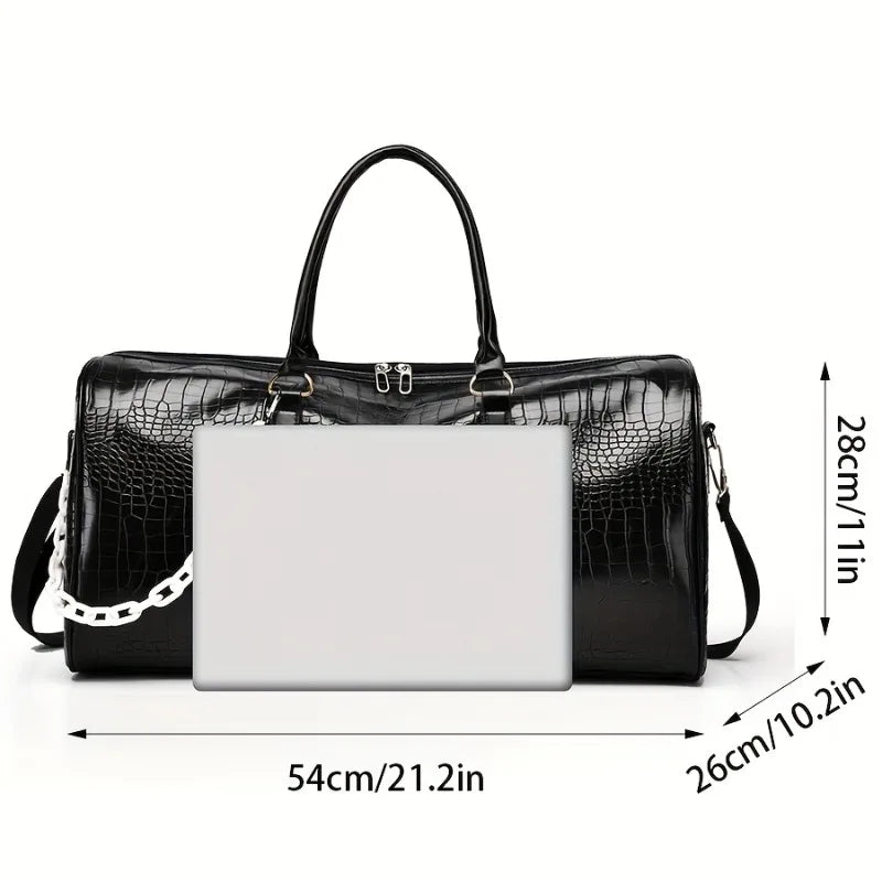 Sac voyage croco noir