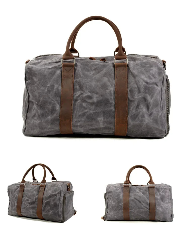 Sac de voyage homme toile et cuir