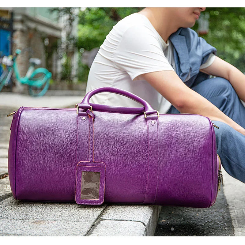 Sac de voyage cuir bleu