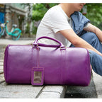 Sac de voyage cuir bleu