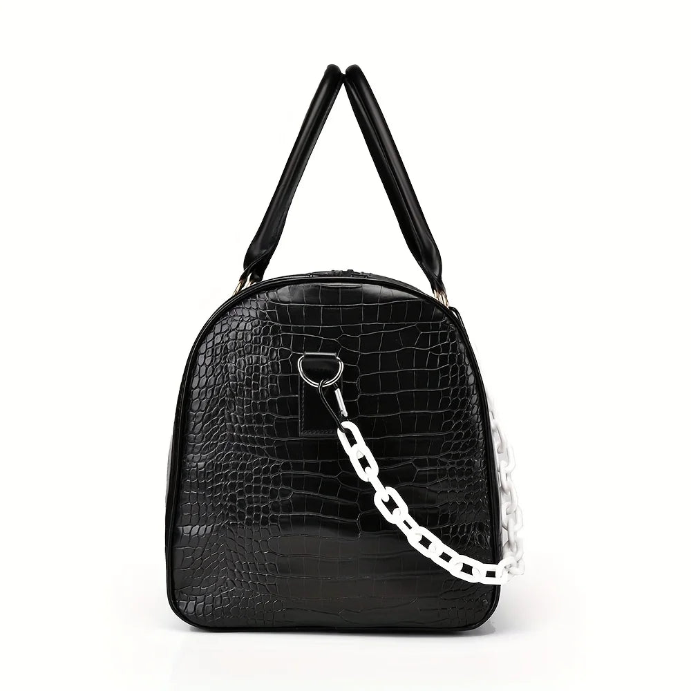 Sac voyage croco noir