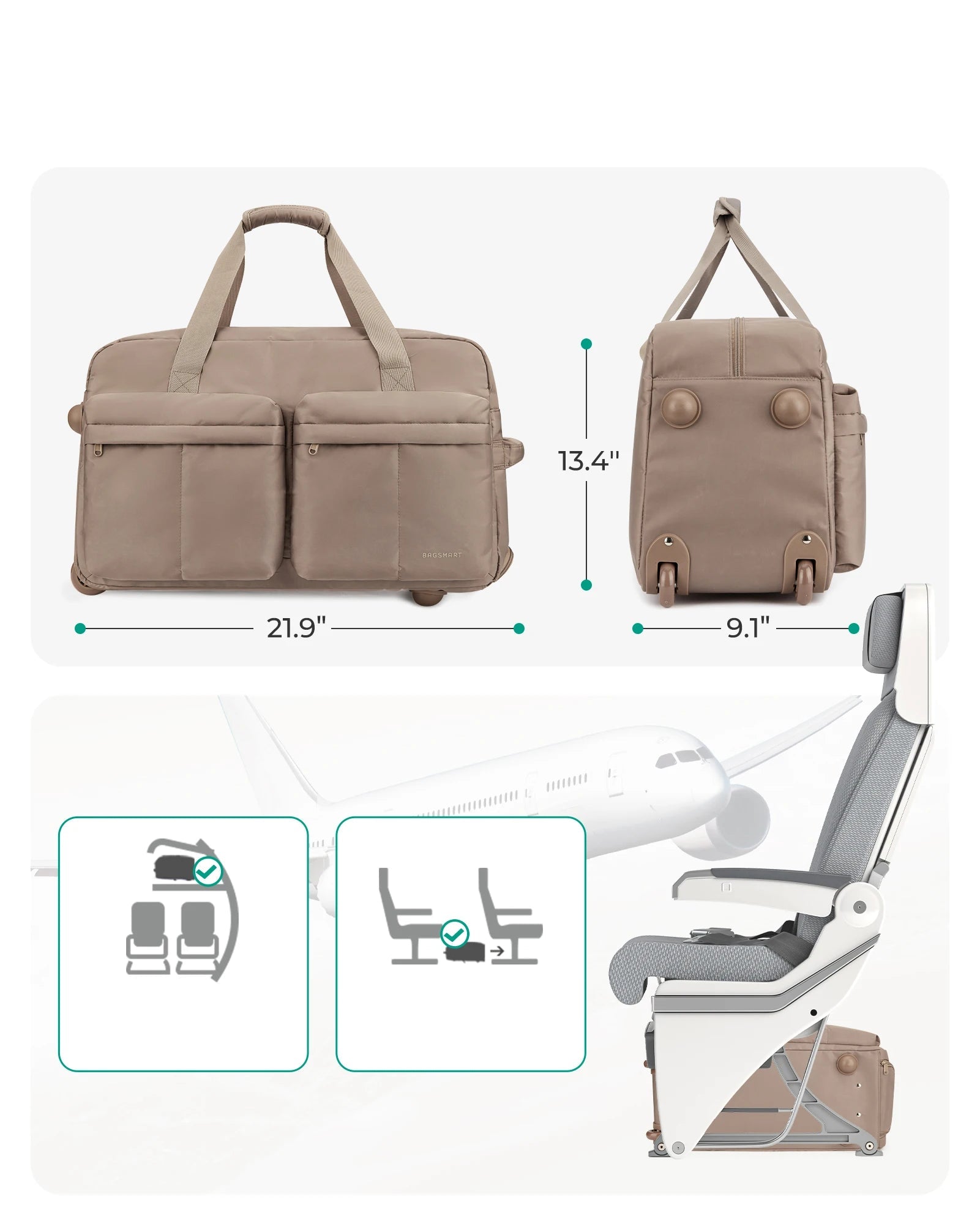 Sac de voyage femme tendance a roulette