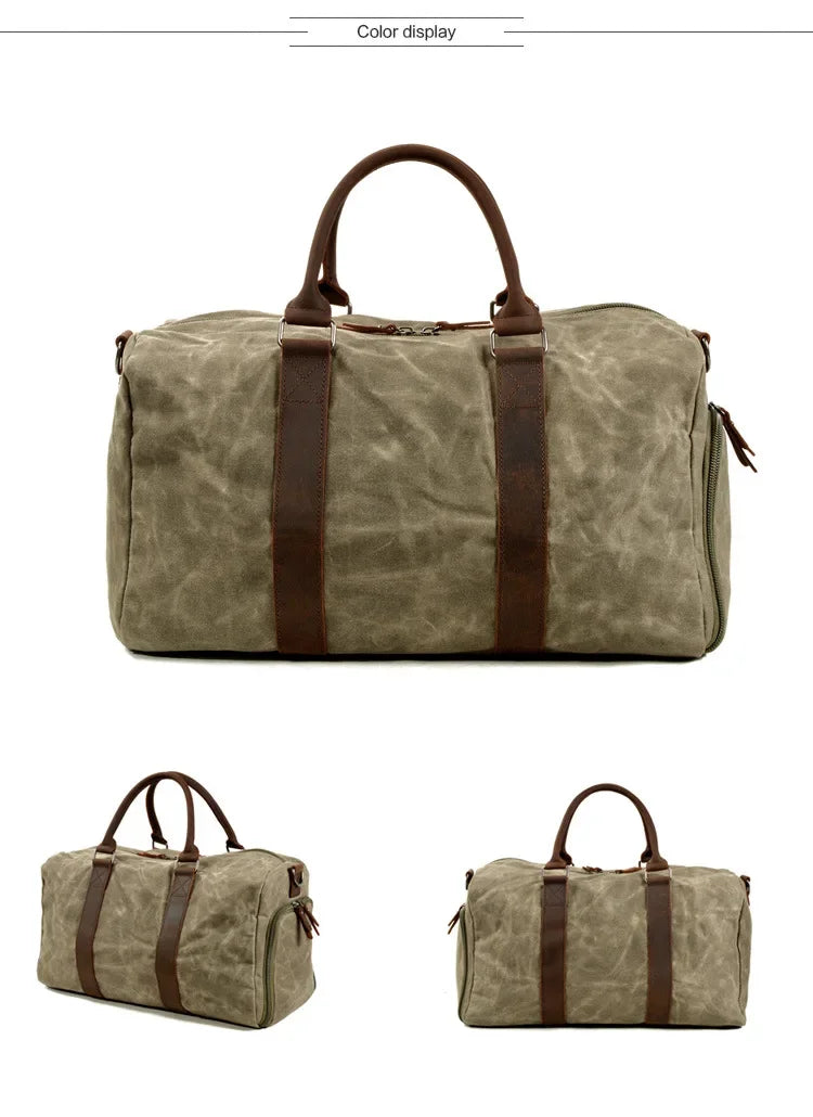 Sac de voyage homme toile et cuir