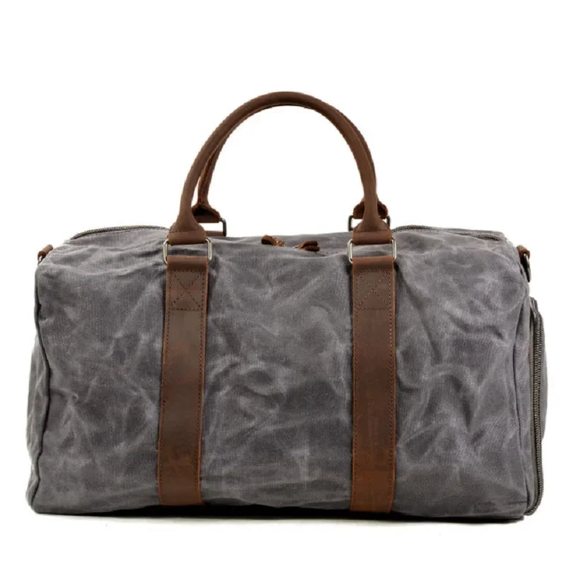 Sac de voyage homme toile et cuir