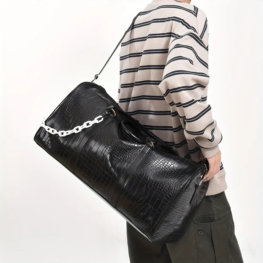 Sac voyage croco noir