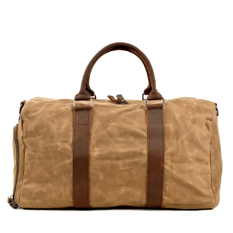 Sac de voyage homme toile et cuir
