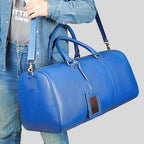 Sac de voyage cuir bleu