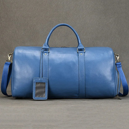 Sac de voyage cuir bleu