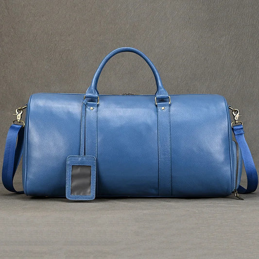 Sac de voyage cuir bleu