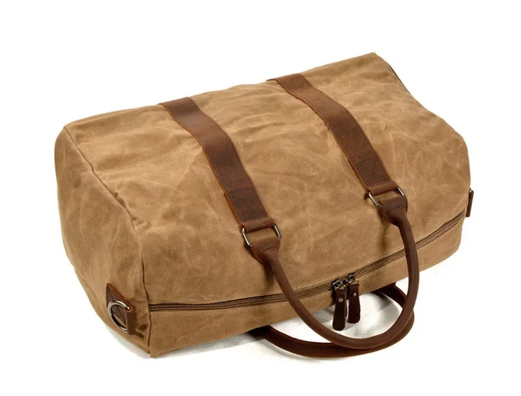Sac de voyage homme toile et cuir