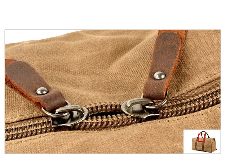 Sac de voyage homme toile et cuir