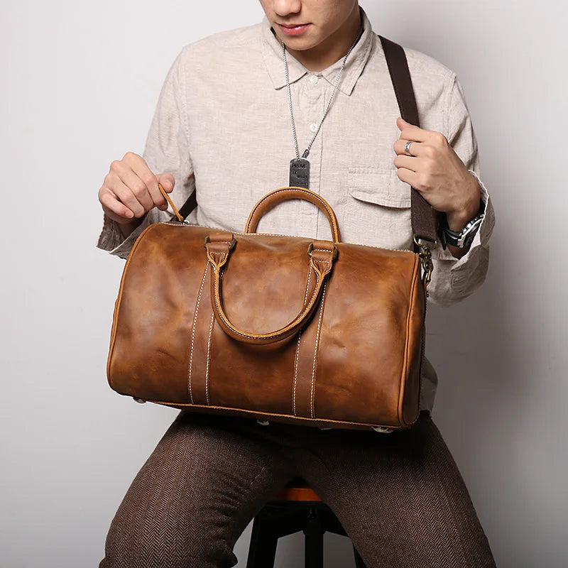 Sac de voyage homme cuir camel