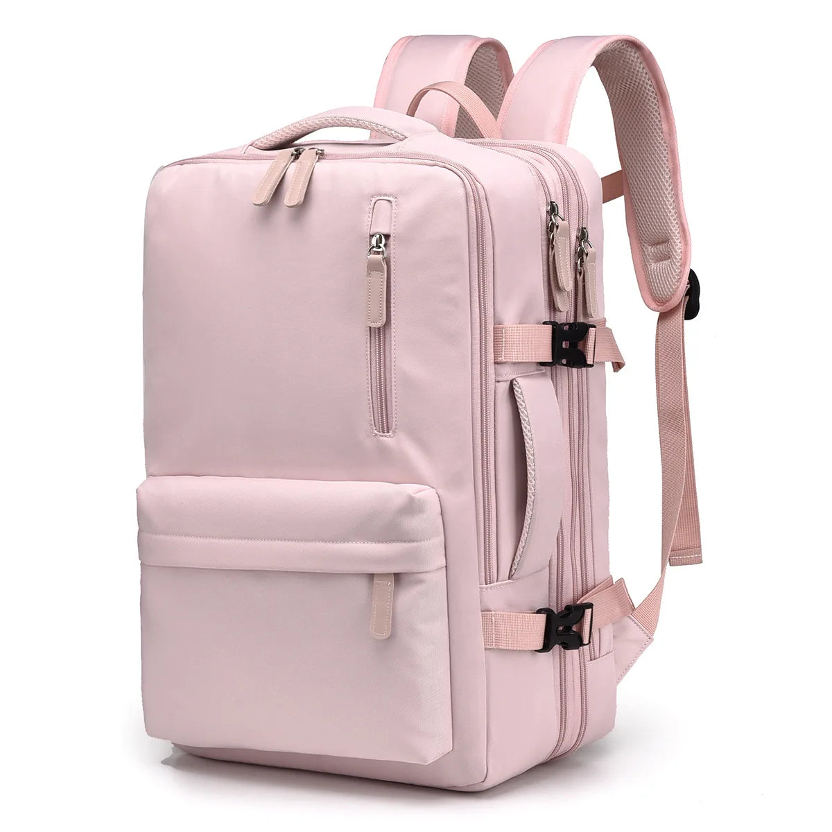 Sac à dos voyage avion extensible — Rose